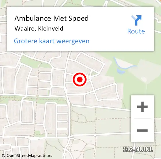 Locatie op kaart van de 112 melding: Ambulance Met Spoed Naar Waalre, Kleinveld op 8 september 2019 13:49