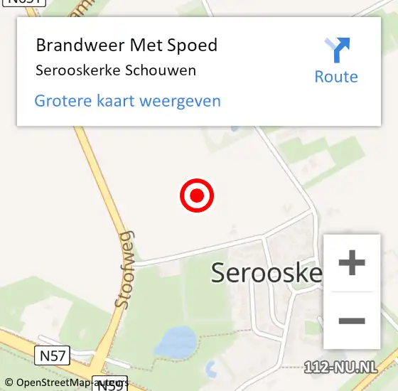 Locatie op kaart van de 112 melding: Brandweer Met Spoed Naar Serooskerke Schouwen op 8 september 2019 14:33