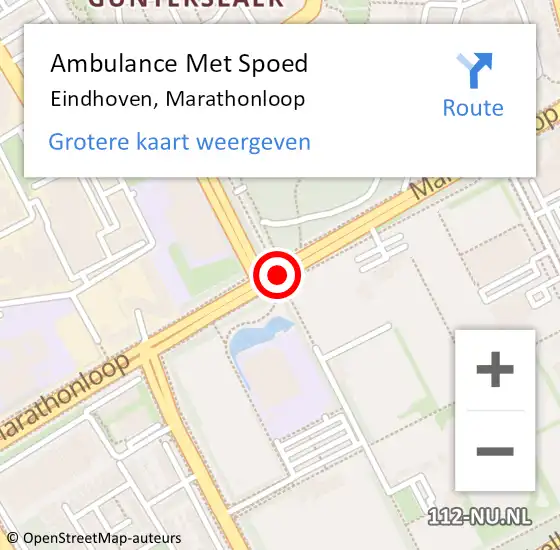 Locatie op kaart van de 112 melding: Ambulance Met Spoed Naar Eindhoven, Marathonloop op 8 september 2019 17:28