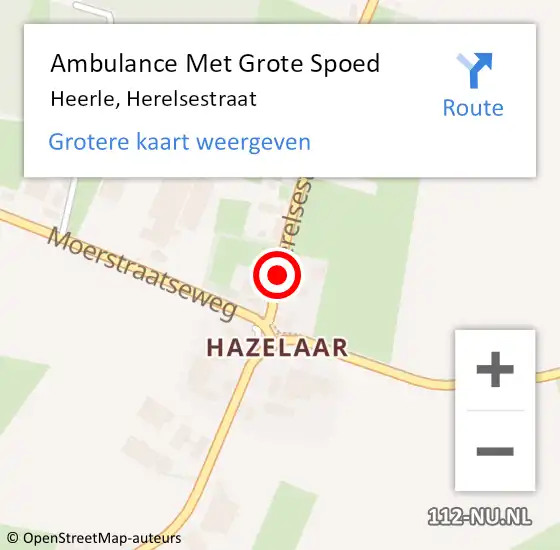 Locatie op kaart van de 112 melding: Ambulance Met Grote Spoed Naar Heerle, Herelsestraat op 8 september 2019 17:35