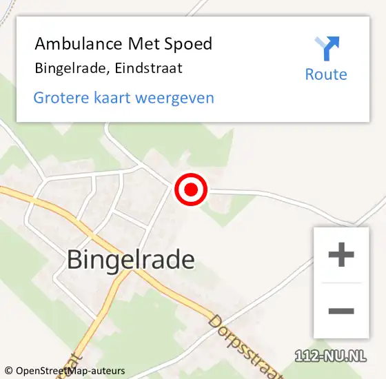 Locatie op kaart van de 112 melding: Ambulance Met Spoed Naar Bingelrade, Eindstraat op 13 april 2014 06:10