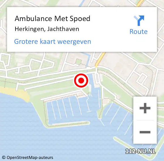 Locatie op kaart van de 112 melding: Ambulance Met Spoed Naar Herkingen, Jachthaven op 9 september 2019 00:01