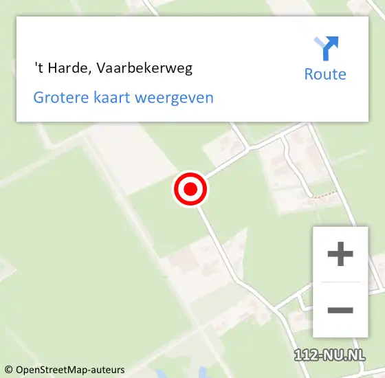 Locatie op kaart van de 112 melding:  't Harde, Vaarbekerweg op 9 september 2019 04:33