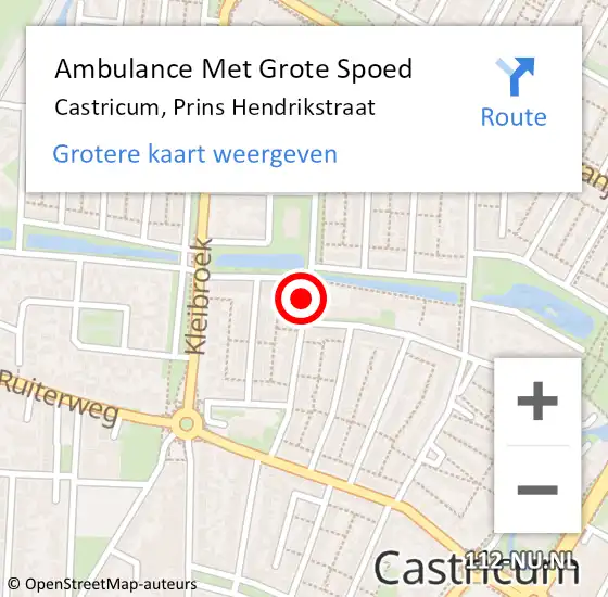 Locatie op kaart van de 112 melding: Ambulance Met Grote Spoed Naar Castricum, Prins Hendrikstraat op 9 september 2019 09:27