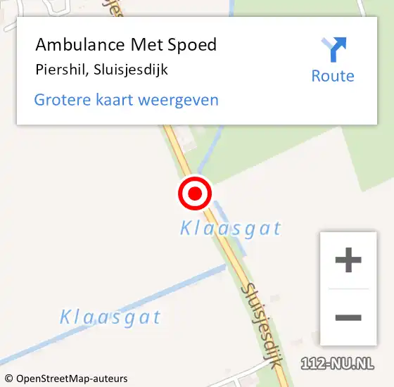 Locatie op kaart van de 112 melding: Ambulance Met Spoed Naar Piershil, Sluisjesdijk op 9 september 2019 10:24
