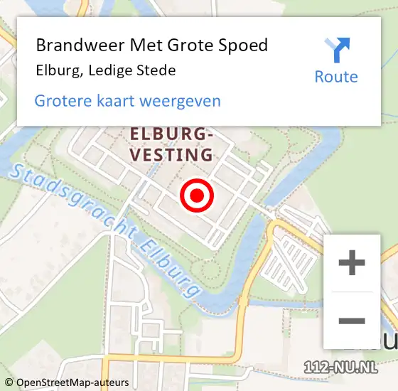 Locatie op kaart van de 112 melding: Brandweer Met Grote Spoed Naar Elburg, Ledige Stede op 9 september 2019 15:31