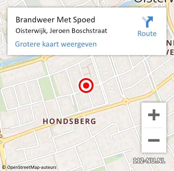 Locatie op kaart van de 112 melding: Brandweer Met Spoed Naar Oisterwijk, Jeroen Boschstraat op 9 september 2019 15:40