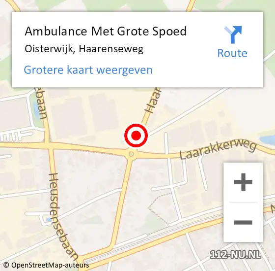 Locatie op kaart van de 112 melding: Ambulance Met Grote Spoed Naar Oisterwijk, Haarenseweg op 9 september 2019 18:04