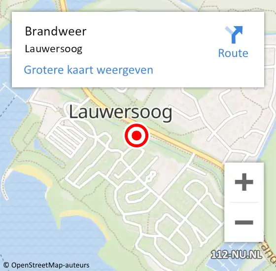 Locatie op kaart van de 112 melding: Brandweer Lauwersoog op 9 september 2019 20:50