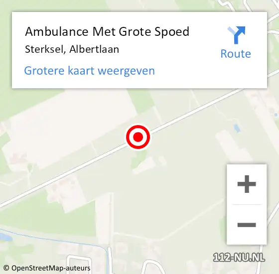 Locatie op kaart van de 112 melding: Ambulance Met Grote Spoed Naar Sterksel, Albertlaan op 10 september 2019 06:51