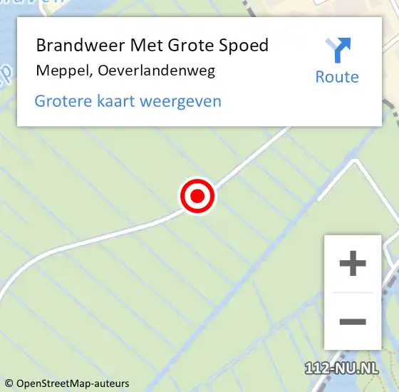Locatie op kaart van de 112 melding: Brandweer Met Grote Spoed Naar Meppel, Oeverlandenweg op 10 september 2019 08:10
