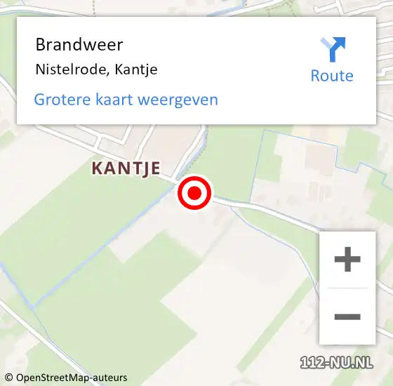 Locatie op kaart van de 112 melding: Brandweer Nistelrode, Kantje op 10 september 2019 08:36