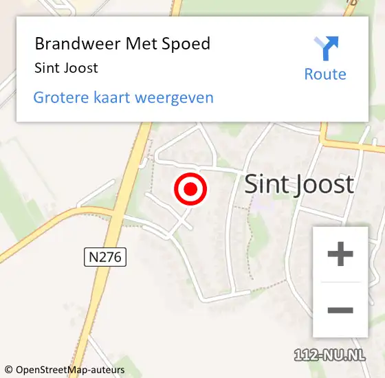 Locatie op kaart van de 112 melding: Brandweer Met Spoed Naar Sint Joost op 10 september 2019 09:31