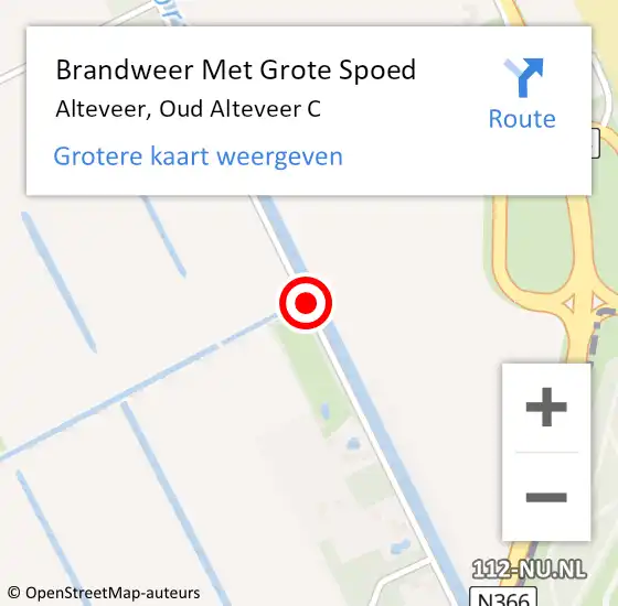 Locatie op kaart van de 112 melding: Brandweer Met Grote Spoed Naar Alteveer, Oud Alteveer C op 10 september 2019 12:23