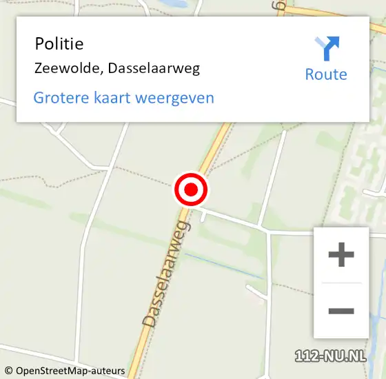 Locatie op kaart van de 112 melding: Politie Zeewolde, Dasselaarweg op 10 september 2019 14:37