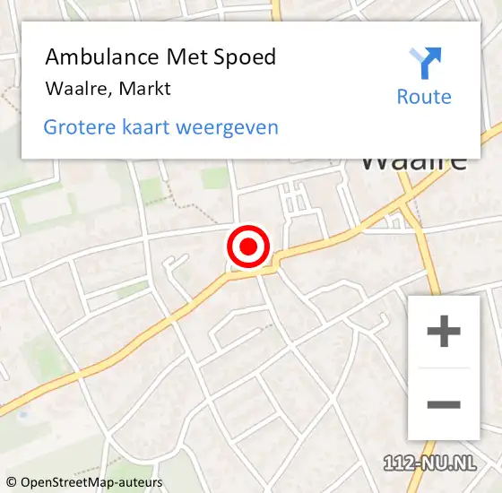 Locatie op kaart van de 112 melding: Ambulance Met Spoed Naar Waalre, Markt op 10 september 2019 19:47