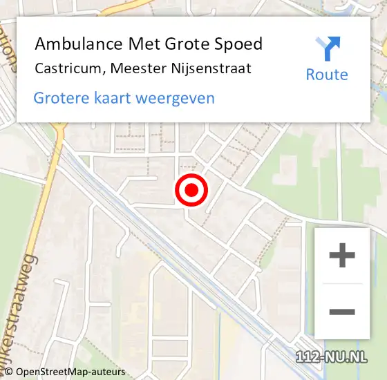 Locatie op kaart van de 112 melding: Ambulance Met Grote Spoed Naar Castricum, Meester Nijsenstraat op 11 september 2019 13:28