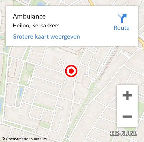 Locatie op kaart van de 112 melding: Ambulance Heiloo, Kerkakkers op 11 september 2019 14:00