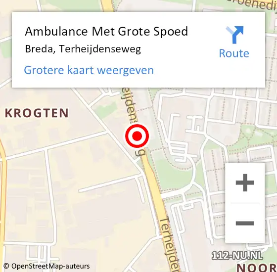 Locatie op kaart van de 112 melding: Ambulance Met Grote Spoed Naar Breda, Terheijdenseweg op 11 september 2019 17:57