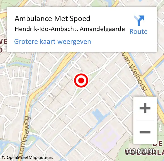Locatie op kaart van de 112 melding: Ambulance Met Spoed Naar Hendrik-Ido-Ambacht, Amandelgaarde op 11 september 2019 18:18