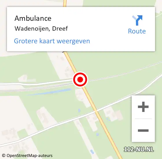 Locatie op kaart van de 112 melding: Ambulance Wadenoijen, Dreef op 12 september 2019 00:19