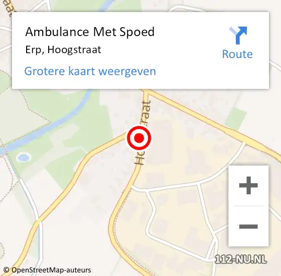 Locatie op kaart van de 112 melding: Ambulance Met Spoed Naar Erp, Hoogstraat op 12 september 2019 08:01