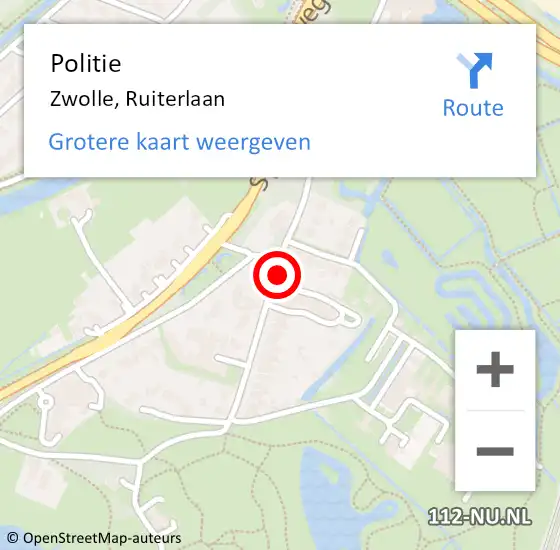 Locatie op kaart van de 112 melding: Politie Zwolle, Ruiterlaan op 12 september 2019 09:20