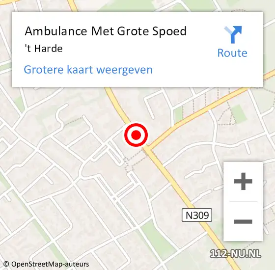 Locatie op kaart van de 112 melding: Ambulance Met Grote Spoed Naar 't Harde op 12 september 2019 10:37