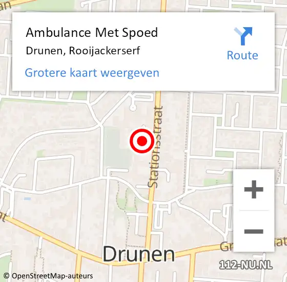 Locatie op kaart van de 112 melding: Ambulance Met Spoed Naar Drunen, Rooijackerserf op 12 september 2019 12:30
