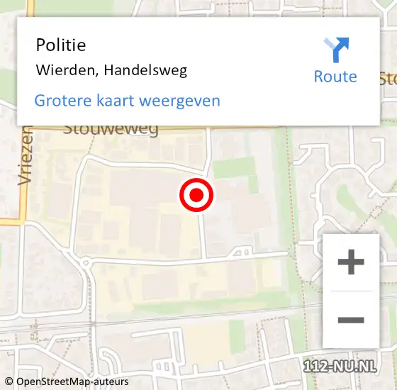 Locatie op kaart van de 112 melding: Politie Wierden, Handelsweg op 12 september 2019 18:01