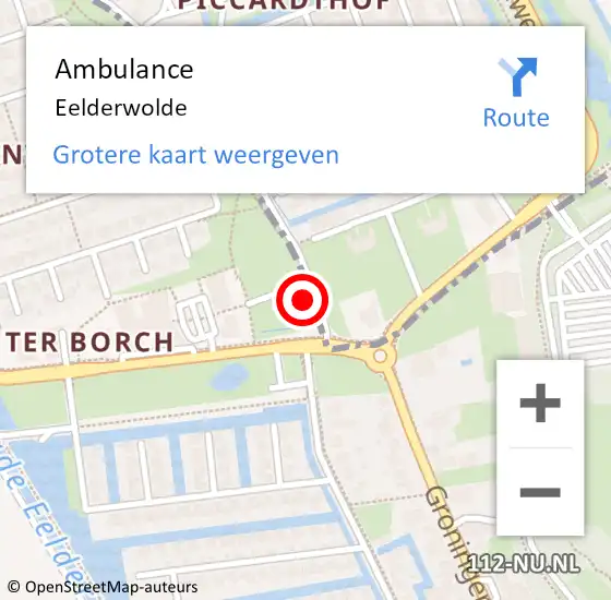Locatie op kaart van de 112 melding: Ambulance Eelderwolde op 12 september 2019 18:29