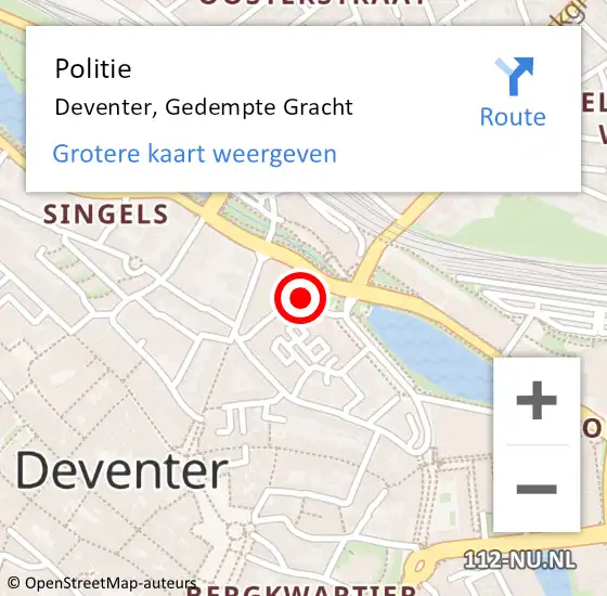 Locatie op kaart van de 112 melding: Politie Deventer, Gedempte Gracht op 12 september 2019 18:32