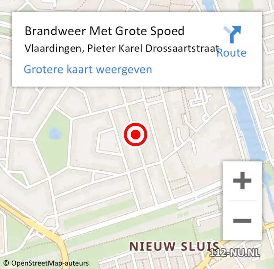 Locatie op kaart van de 112 melding: Brandweer Met Grote Spoed Naar Vlaardingen, Pieter Karel Drossaartstraat op 12 september 2019 19:01
