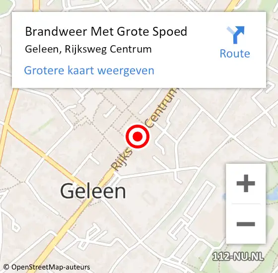 Locatie op kaart van de 112 melding: Brandweer Met Grote Spoed Naar Geleen, Rijksweg Centrum op 13 september 2019 03:07