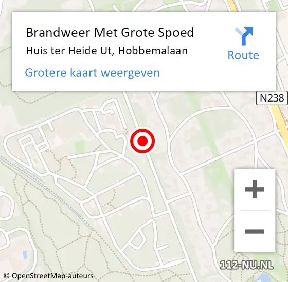 Locatie op kaart van de 112 melding: Brandweer Met Grote Spoed Naar Huis ter Heide Ut, Hobbemalaan op 13 september 2019 06:54