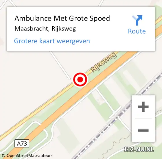 Locatie op kaart van de 112 melding: Ambulance Met Grote Spoed Naar Maasbracht, Rijksweg op 13 september 2019 11:52