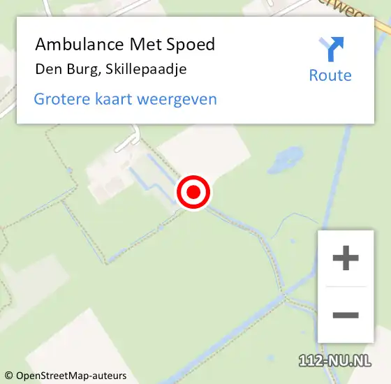 Locatie op kaart van de 112 melding: Ambulance Met Spoed Naar Den Burg, Skillepaadje op 13 september 2019 16:37