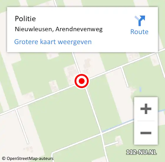 Locatie op kaart van de 112 melding: Politie Nieuwleusen, Arendnevenweg op 13 september 2019 17:29