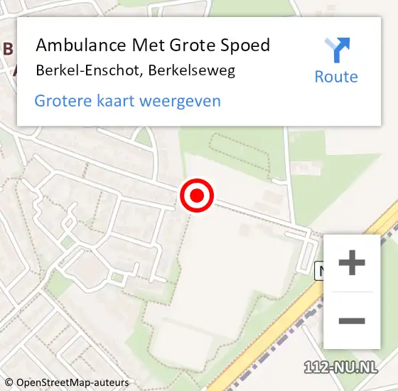 Locatie op kaart van de 112 melding: Ambulance Met Grote Spoed Naar Berkel-Enschot, Berkelseweg op 13 september 2019 20:22