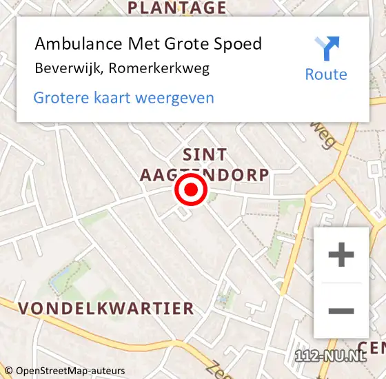 Locatie op kaart van de 112 melding: Ambulance Met Grote Spoed Naar Beverwijk, Romerkerkweg op 13 september 2019 23:29