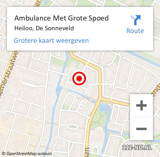 Locatie op kaart van de 112 melding: Ambulance Met Grote Spoed Naar Heiloo, De Sonneveld op 14 september 2019 05:25