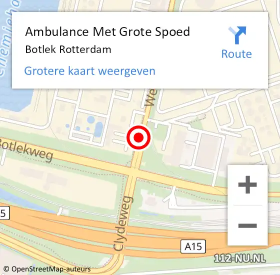 Locatie op kaart van de 112 melding: Ambulance Met Grote Spoed Naar Botlek Rotterdam op 14 september 2019 11:52