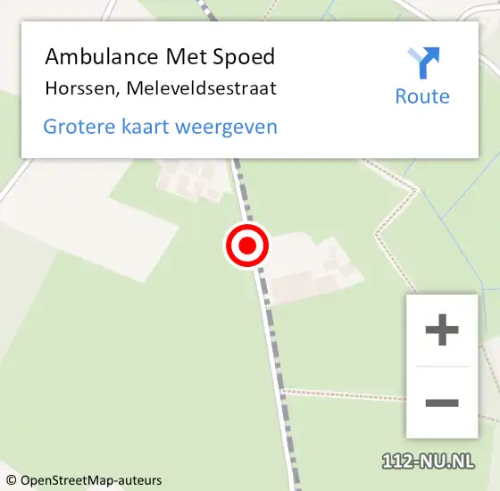 Locatie op kaart van de 112 melding: Ambulance Met Spoed Naar Horssen, Meleveldsestraat op 14 september 2019 11:59