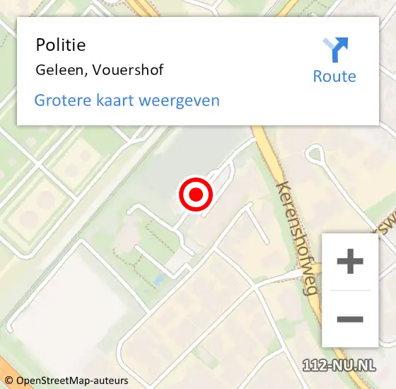 Locatie op kaart van de 112 melding: Politie Geleen, Vouershof op 14 september 2019 13:21