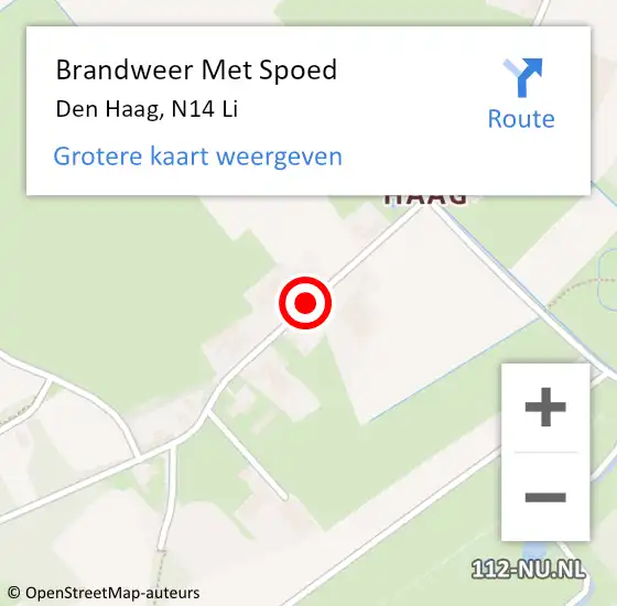 Locatie op kaart van de 112 melding: Brandweer Met Spoed Naar Den Haag, N14 Li op 14 september 2019 15:10