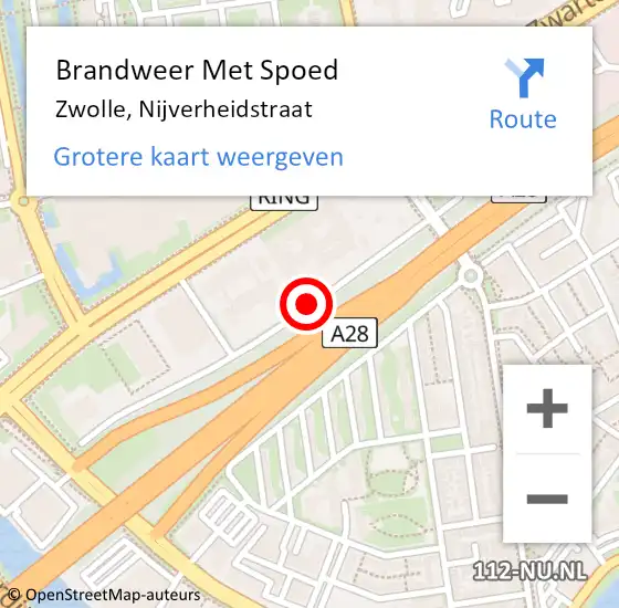Locatie op kaart van de 112 melding: Brandweer Met Spoed Naar Zwolle, Nijverheidstraat op 14 september 2019 20:53