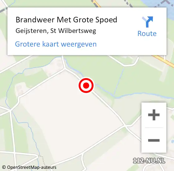 Locatie op kaart van de 112 melding: Brandweer Met Grote Spoed Naar Geijsteren, St Wilbertsweg op 15 september 2019 03:30