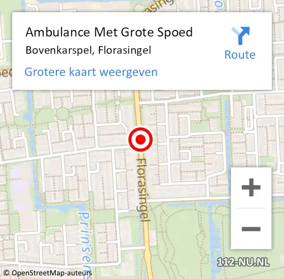Locatie op kaart van de 112 melding: Ambulance Met Grote Spoed Naar Bovenkarspel, Florasingel op 15 september 2019 03:46