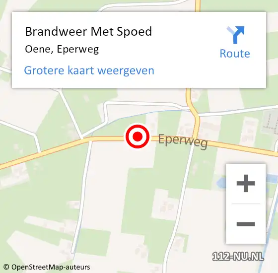Locatie op kaart van de 112 melding: Brandweer Met Spoed Naar Oene, Eperweg op 15 september 2019 07:40