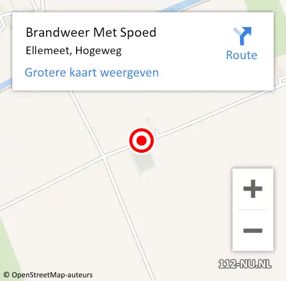 Locatie op kaart van de 112 melding: Brandweer Met Spoed Naar Ellemeet, Hogeweg op 15 september 2019 08:44